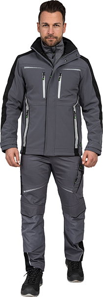 LEIBWÄCHTER Sommer-Softshelljacke - grau/schwarz