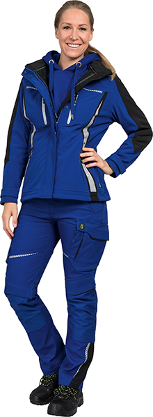 LEIBWÄCHTER Damen Sommer-Softshelljacke - kornblau/schwarz
