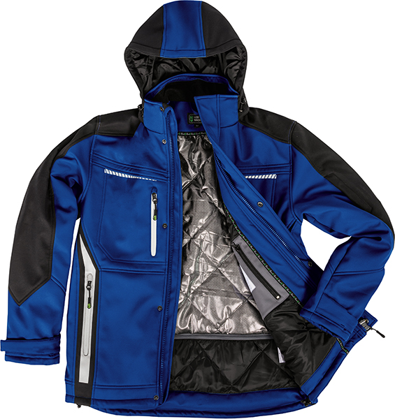LEIBWÄCHTER Winter-Softshelljacke - kornblau/schwarz