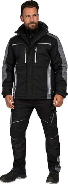 LEIBWÄCHTER Winter-Softshelljacke - schwarz/grau