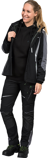 LEIBWÄCHTER Damen Bundhose - schwarz/grau