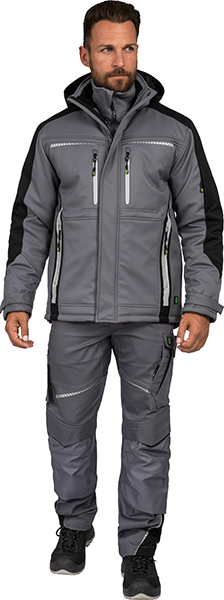 LEIBWÄCHTER Winter-Softshelljacke - grau/schwarz