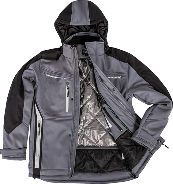 LEIBWÄCHTER Winter-Softshelljacke - grau/schwarz