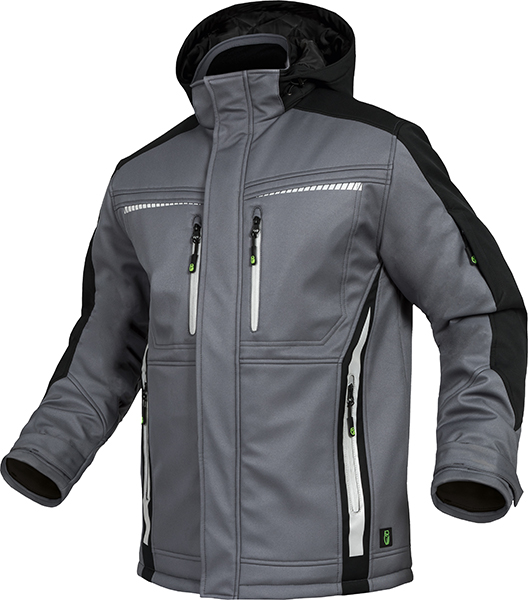 LEIBWÄCHTER Winter-Softshelljacke - grau/schwarz