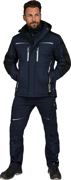 LEIBWÄCHTER Winter-Softshelljacke - marine/schwarz