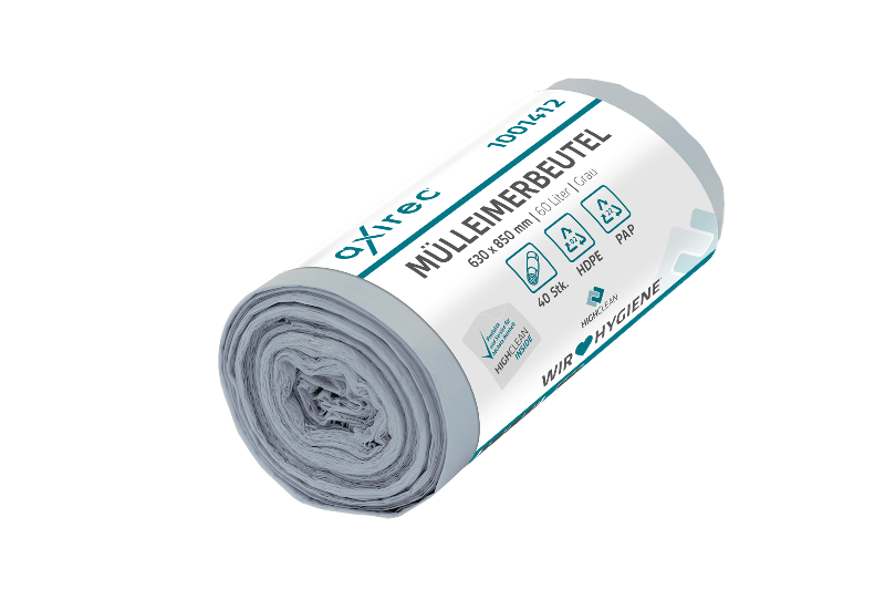 axirec ® Müllbeutel - 60-80 Liter - grau