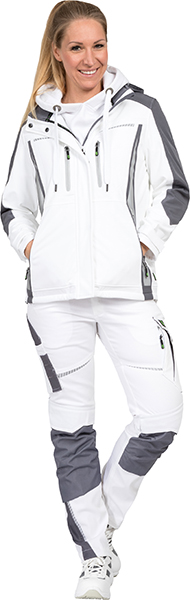 LEIBWÄCHTER Damen Sommer-Softshelljacke - weiß/grau
