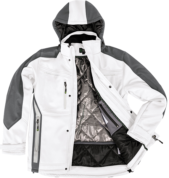 LEIBWÄCHTER Winter-Softshelljacke - weiß/grau