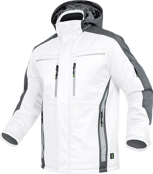 LEIBWÄCHTER Winter-Softshelljacke - weiß/grau
