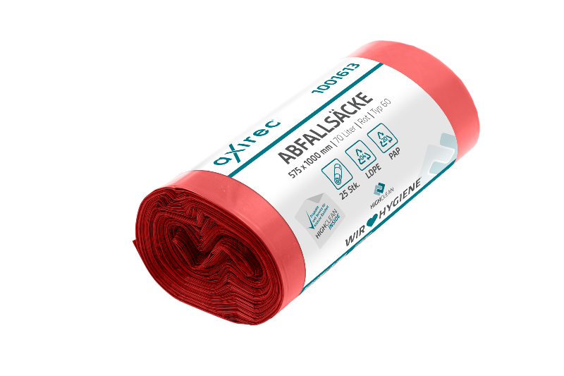 axirec ® Abfallsäcke - 70 Liter - rot