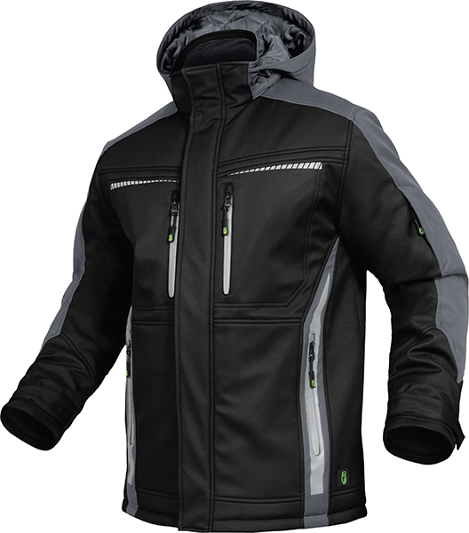 LEIBWÄCHTER Winter-Softshelljacke - schwarz/grau