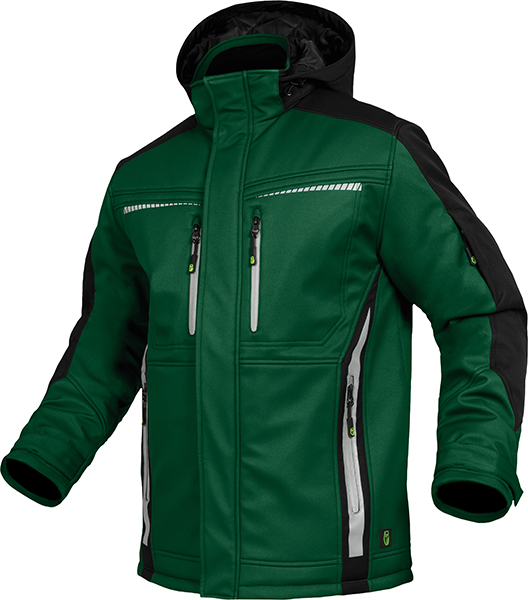 LEIBWÄCHTER Winter-Softshelljacke - grün/schwarz