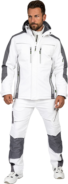 LEIBWÄCHTER Winter-Softshelljacke - weiß/grau