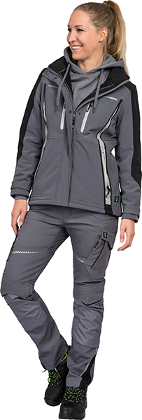 LEIBWÄCHTER Damen Sommer-Softshelljacke - grau/schwarz