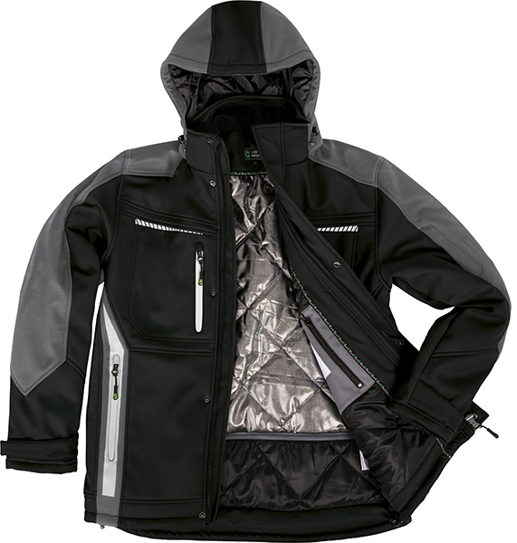 LEIBWÄCHTER Winter-Softshelljacke - schwarz/grau