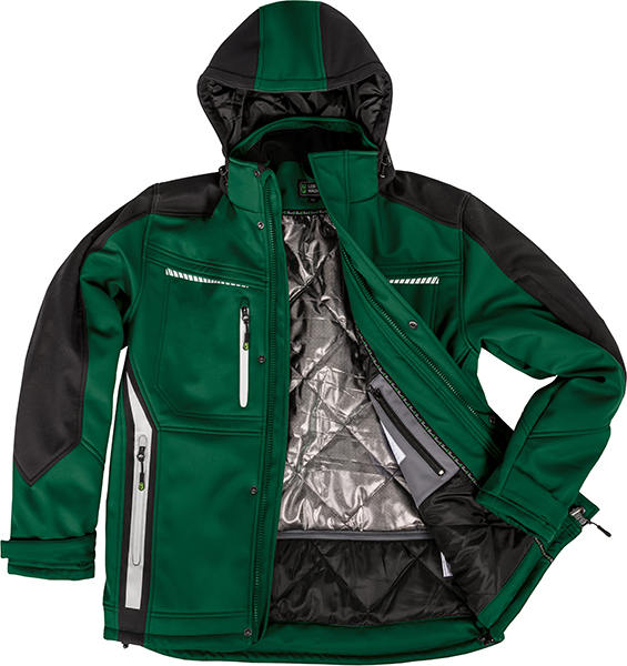 LEIBWÄCHTER Winter-Softshelljacke - grün/schwarz